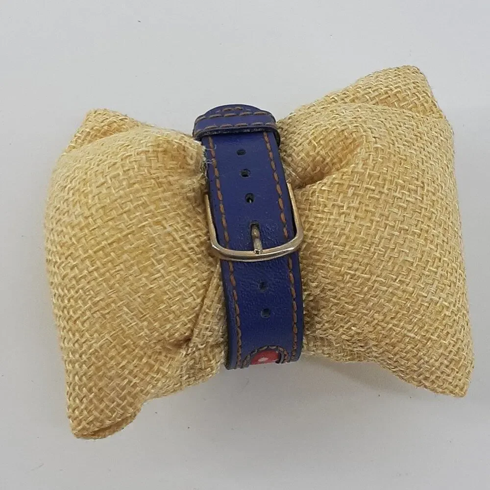 Vintage McKids Stainless Steel Back Japan Movt Blue Red Polkadot Time Child's